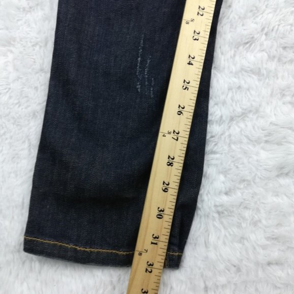 Coogi Womens Jeans Straight Leg Blue Denim Embroidered Jeweled Distressed 8 - Picture 12 of 16